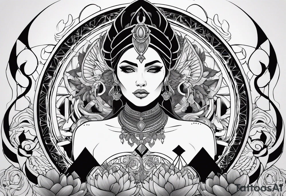 kali ma, alien goddess, valkrye, aries, pirate, divine feminine, zenza resonance, pachamama, lotus azul, blank panther, eagle, skull, 5D, nueva gaya, dna 12 tattoo idea