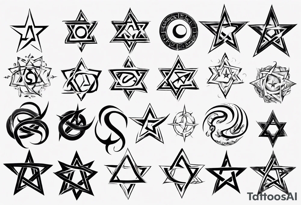 infinite symbol hebrew star tattoo idea