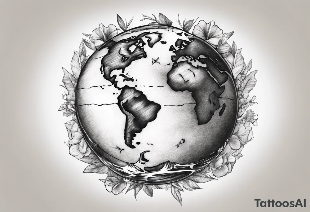 Earth realistic tattoo idea