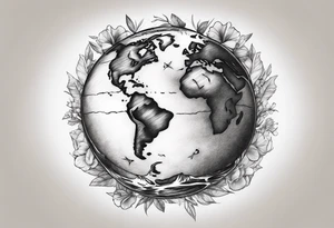Earth realistic tattoo idea