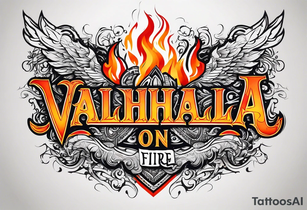 Valhalla on fire tattoo idea