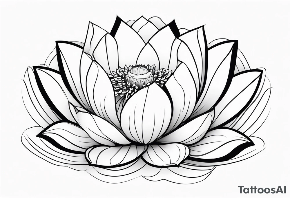 white lotus flower outline tattoo idea
