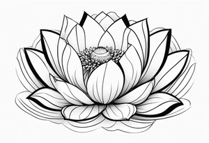 white lotus flower outline tattoo idea