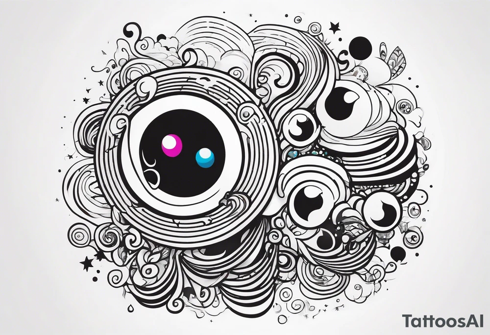 psychedelic, music tattoo idea