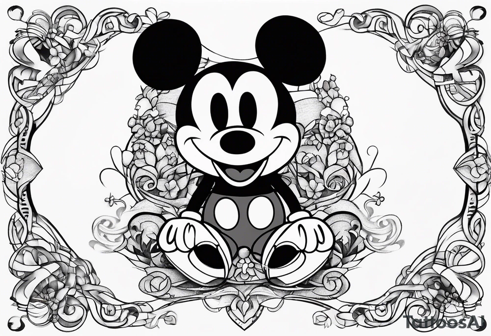 Mentally insane mickey mouse tattoo idea