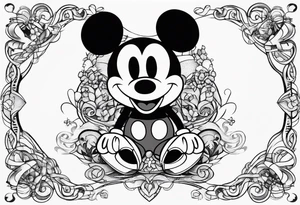 Mentally insane mickey mouse tattoo idea