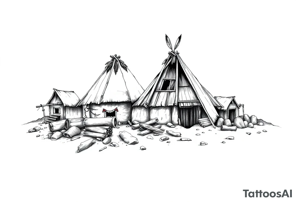 Native American settlement tattoo idea