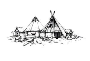Native American settlement tattoo idea