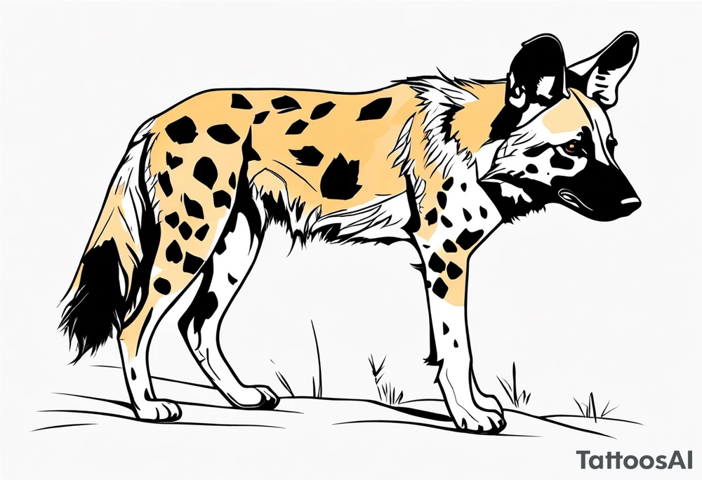 African wild dog tattoo idea