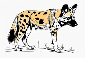 African wild dog tattoo idea