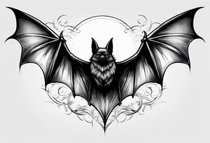Flying bat tattoo idea