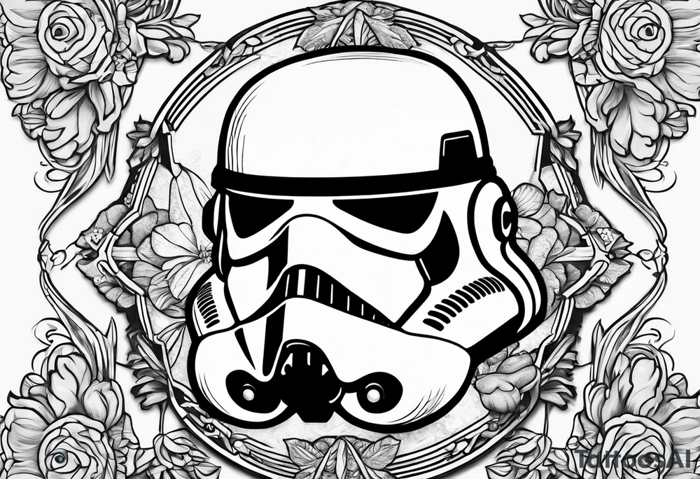storm trooper helmet and a hermit crab tattoo idea