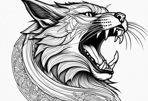 Powerful Himalayan smoosh face cat that looks like a dragon roaring tattoo idea