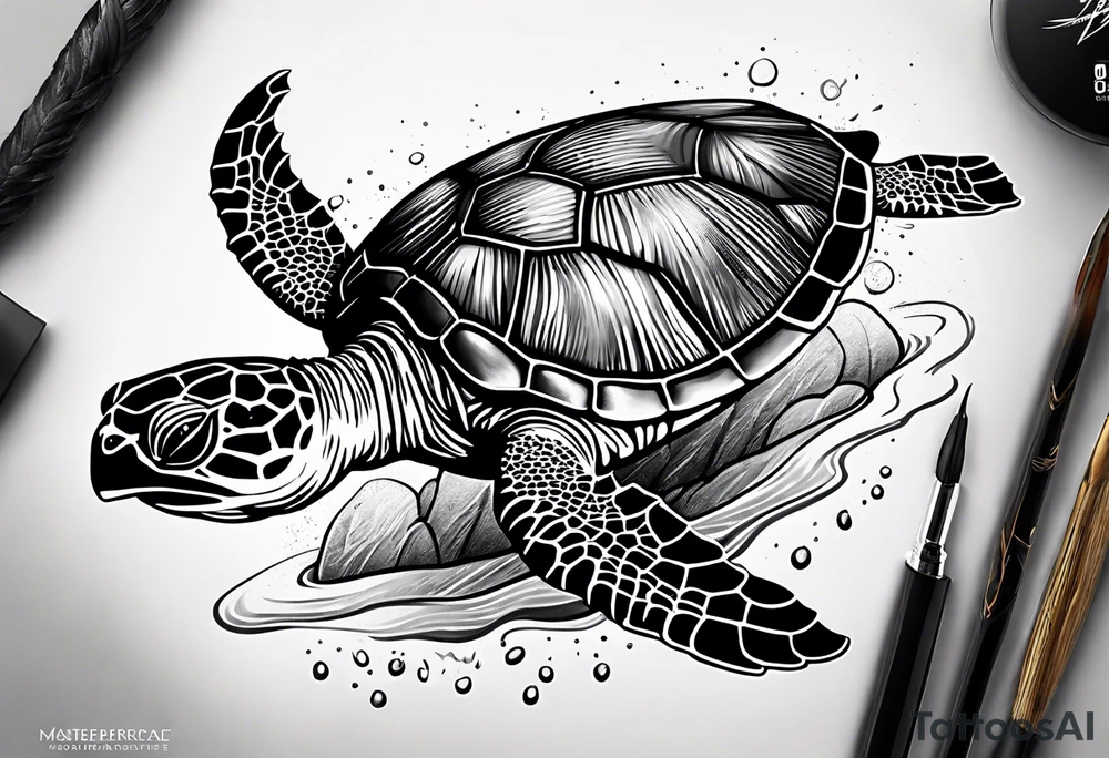 Sea turtle tattoo idea