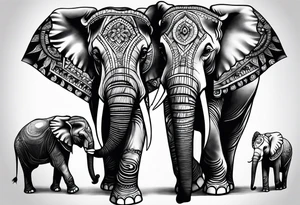 Family elephant tattoo idea