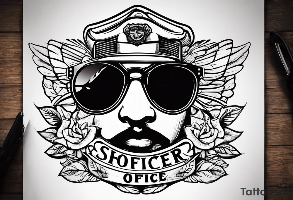 sunglasses officer tattoo idea