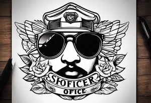 sunglasses officer tattoo idea