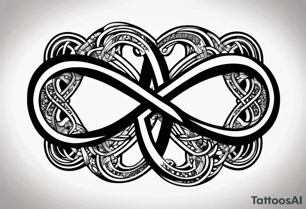 Double infinity symbol with TB5 shown once inside symbol tattoo idea