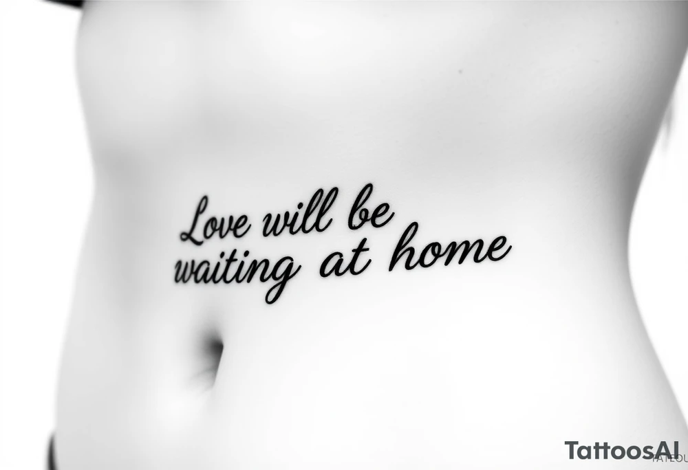 Phrase that says "Love will be waiting at home. " tattoo idea