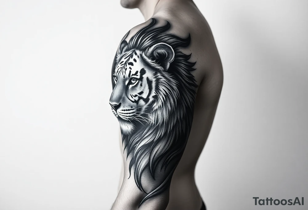A lion & Tiger tattoo idea