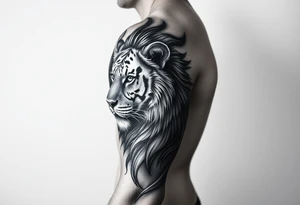 A lion & Tiger tattoo idea