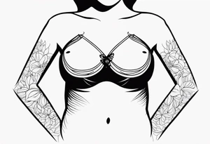 Center breast tattoo signifying struggle with miracles tattoo idea