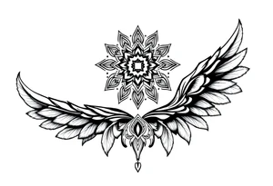 spiritual feathers ornamental mandala indian shaman rune tattoo idea