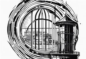 Prison observation tower tattoo idea