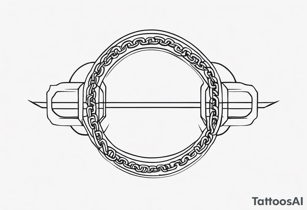 straight chain, horizontal tattoo idea