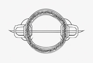 straight chain, horizontal tattoo idea