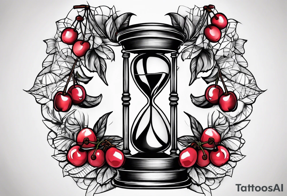 Cherry hourglass tattoo idea