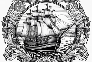 full sleeve nautical tattoo idea