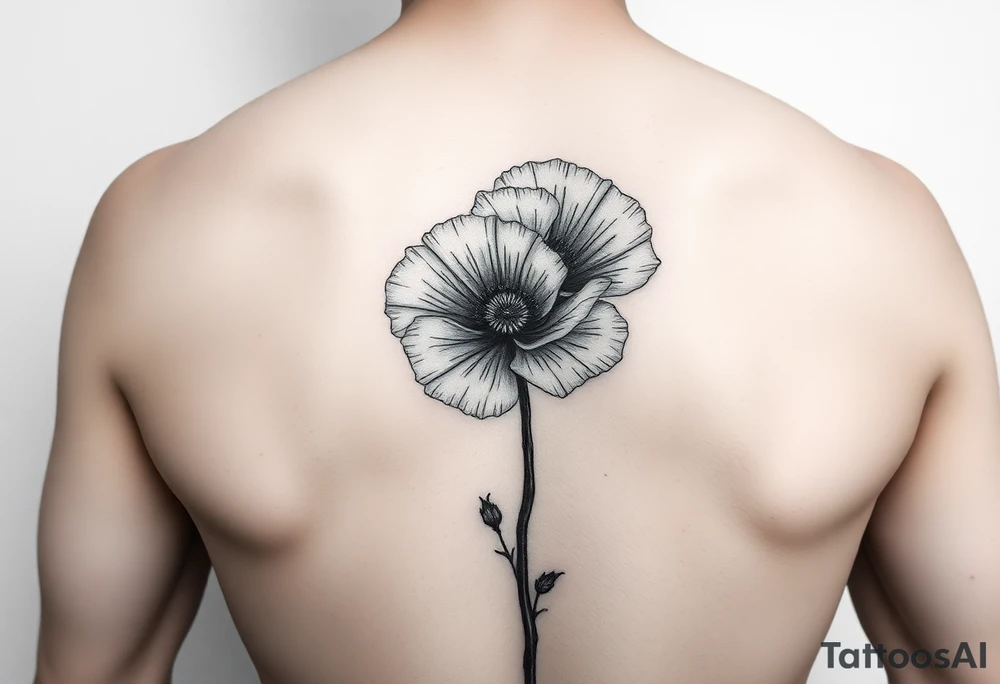 Violetten poppy tried together tattoo idea