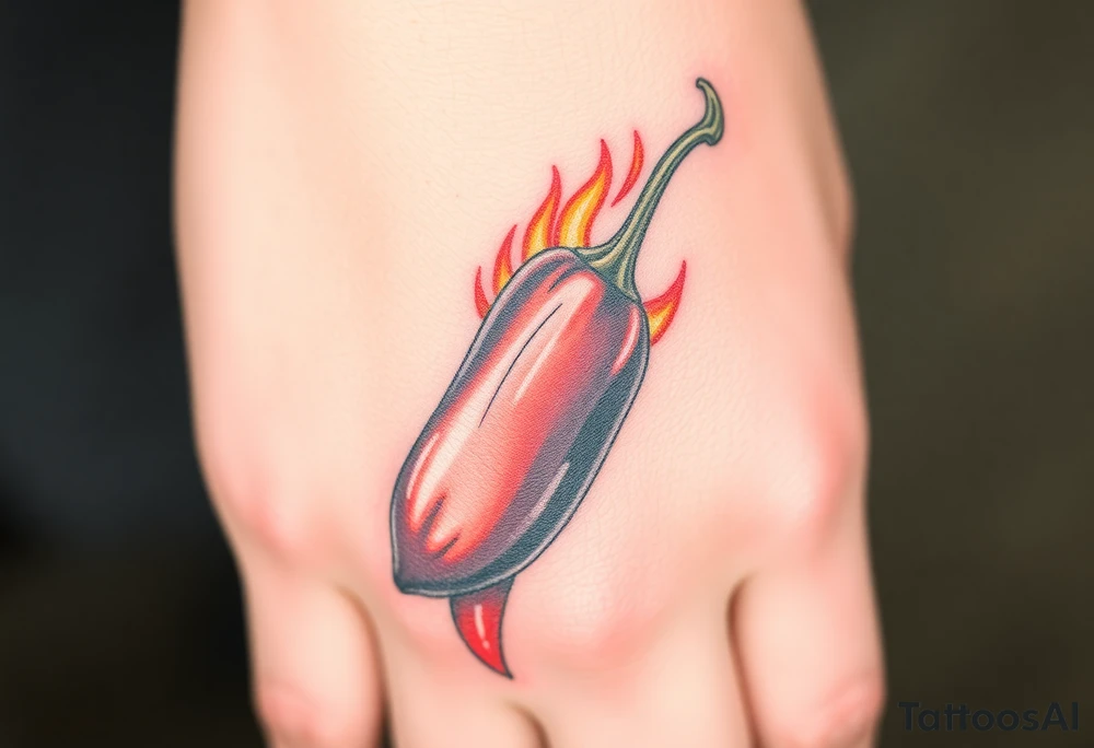 Chili pepper and fire tattoo idea