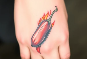 Chili pepper and fire tattoo idea