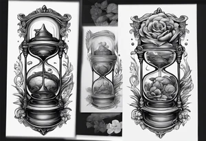 Sagittal brain inside hourglass tattoo idea