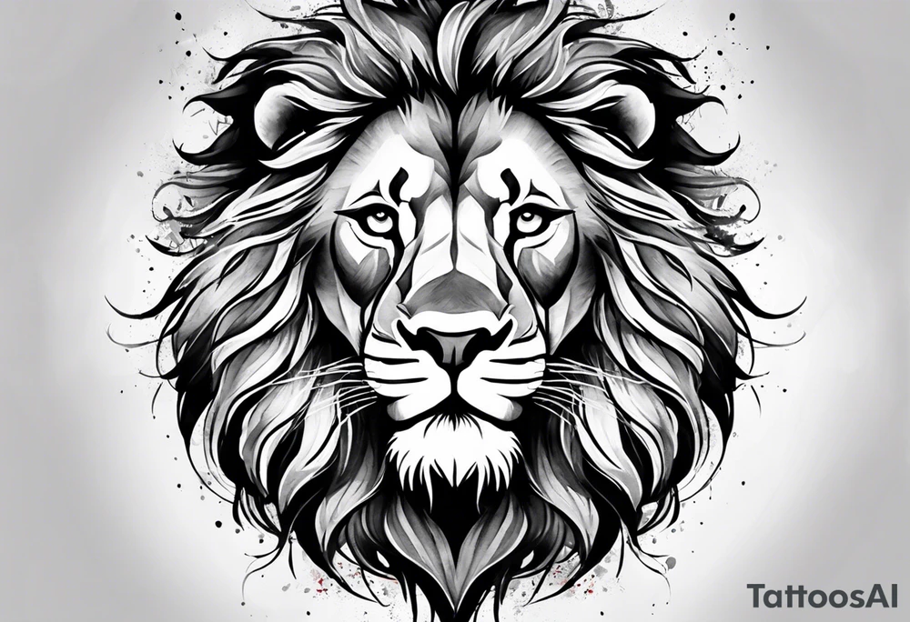 Watercolor lion tattoo idea