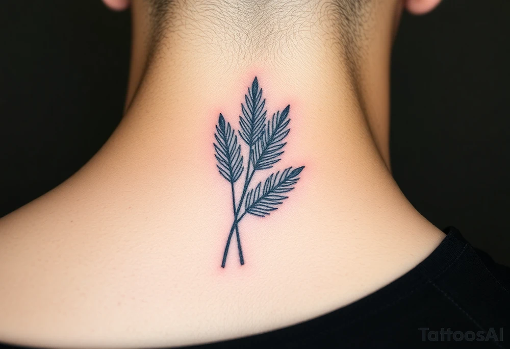 woven palm leaves tattoo idea