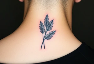 woven palm leaves tattoo idea