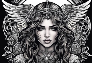 portrait of the biblical angel of death tattoo idea