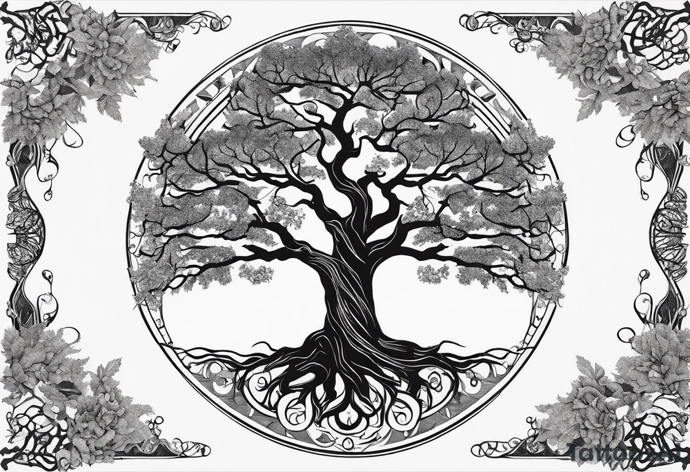 This ash tree was the Tree of Life that held Nine Worlds and connected everything in the universe. with roots tattoo idea