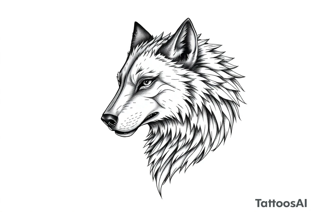 mongolian grey wolf tattoo idea