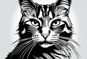 face of a cat, facing left, small tattoo idea