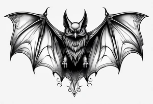 bat with outstretched wings tattoo idea
