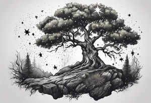 Poison tree with stars tattoo idea