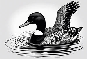 A loon with its wings spread looking badass and tough tattoo idea