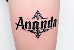 Name Amanda with Harry Potter theme tattoo idea
