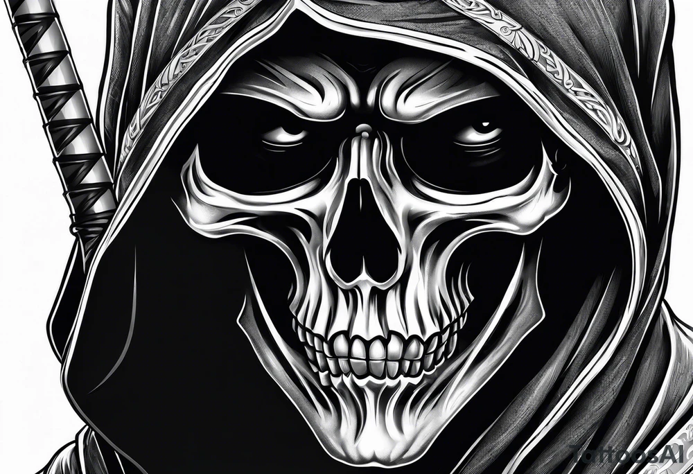 grim reaper with katana tattoo idea