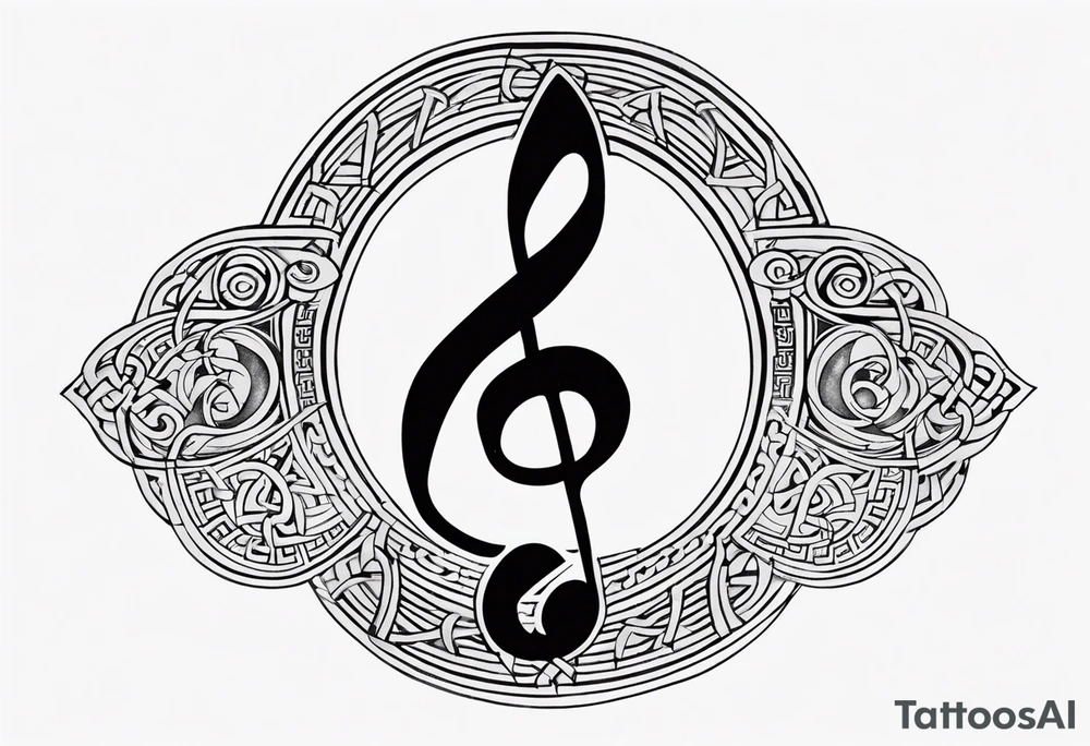 Celtic style bass clef tattoo idea