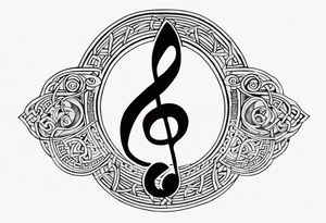 Celtic style bass clef tattoo idea